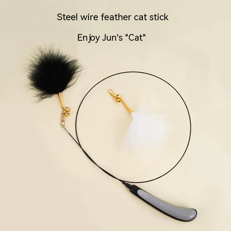 Super Long Soft Rod Cat Teaser Stick with Bell
