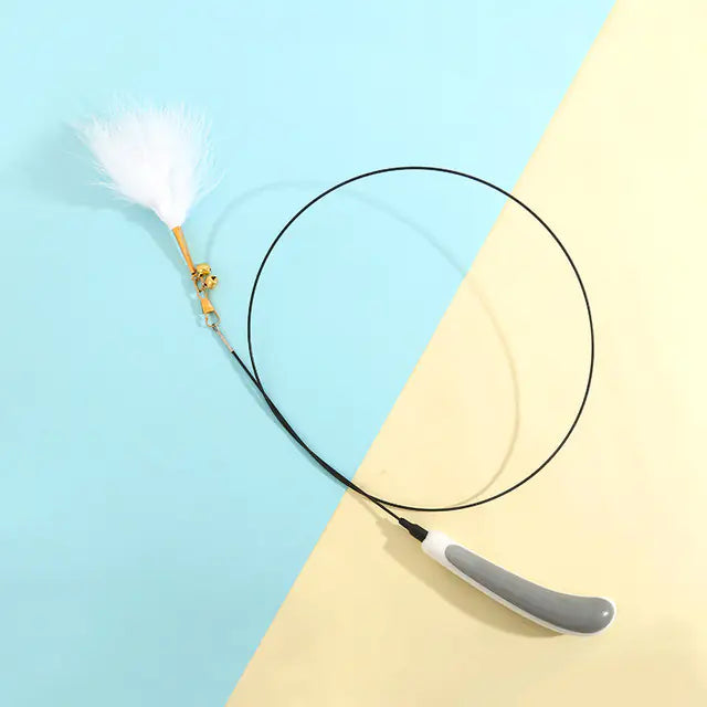 Super Long Soft Rod Cat Teaser Stick with Bell
