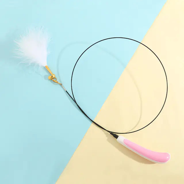 Super Long Soft Rod Cat Teaser Stick with Bell